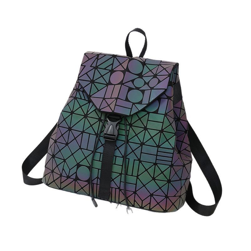 Women's 2024 New Fashion Versatile Large Capacity Geometric Quilted Laser Color Changing Travel Backpack School Bag_voghion.com