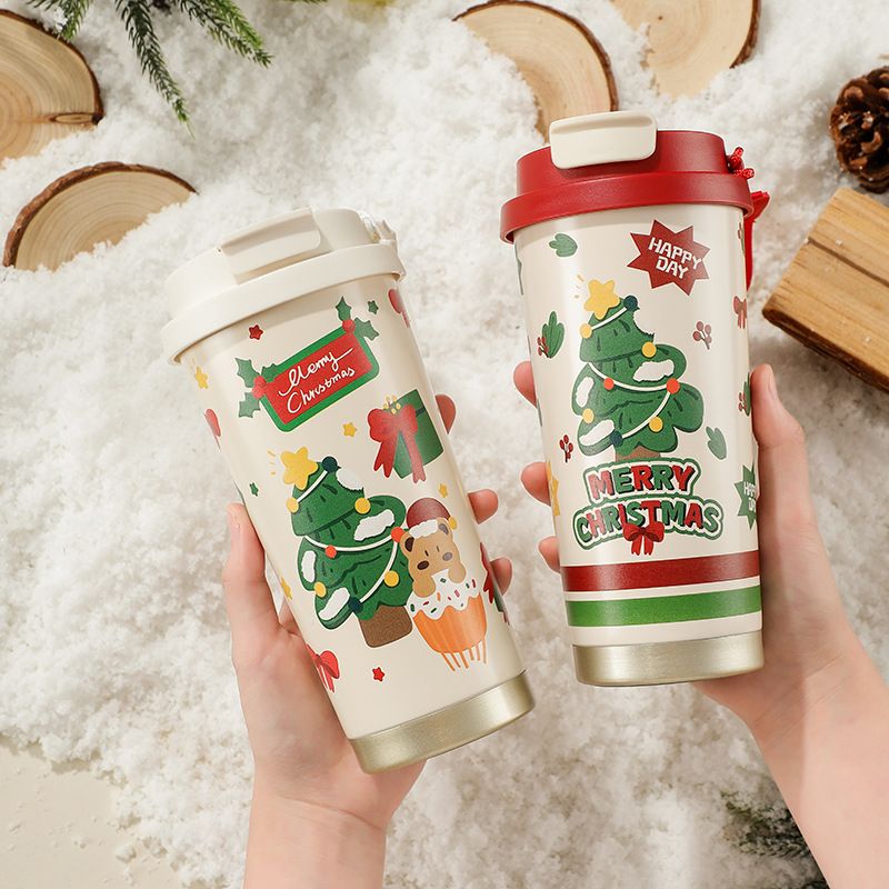 Tazza da caffè in acciaio inossidabile 316 di Natale, doppia tazza termica per bevande, tazza per acqua femminile, regalo di Natale, piccola tazza regalo personalizzata_voghion.com