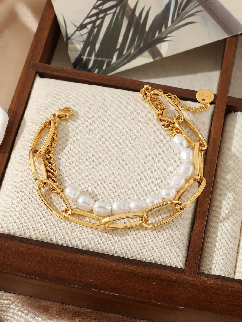 Kreatives mehrschichtiges Perlenarmband INS Einfache elegante Hip-Hop-Minimalistische Kette_voghion.com