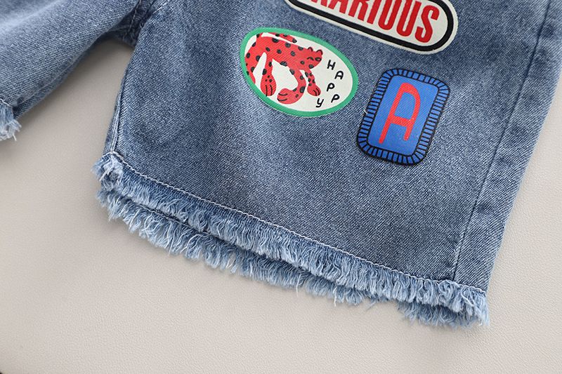 Summer cartoon short sleeved shorts two-piece set of baby 2024 new summer men's and children's clothing_voghion.com