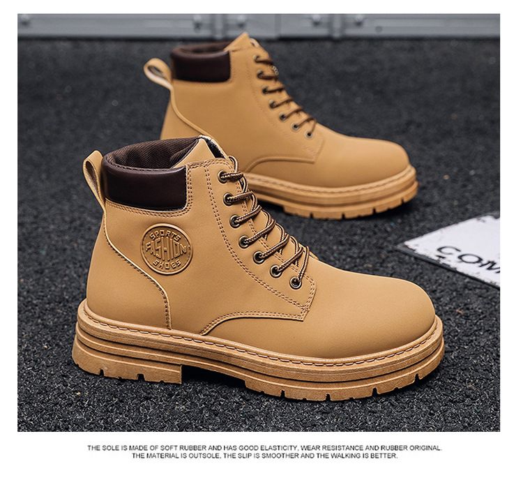 Men Shoes Fashion Motorcycle Boot Waterproof Leather Boots Spring Lace-Up Platform Boot New High Top Boots For Men Botas Hombre_voghion.com
