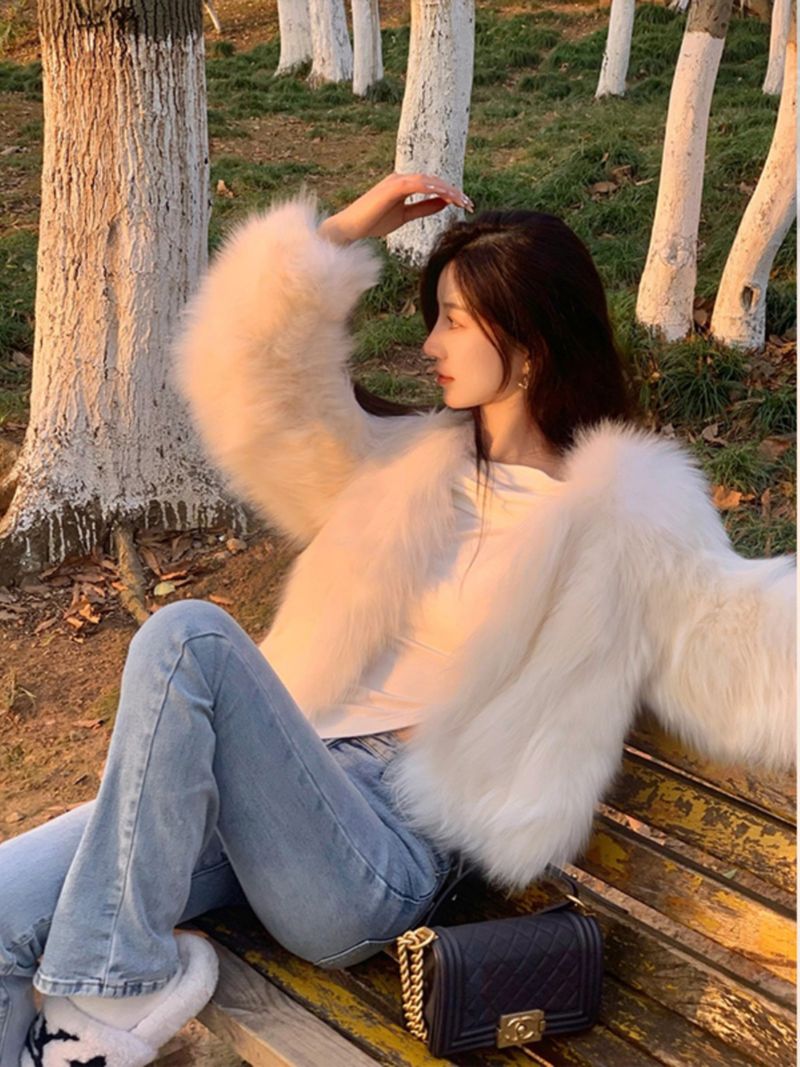 Cappotto stile donna 2025 nuovo autunno inverno corto in pile spesso foderato in pelliccia monopezzo_voghion.com
