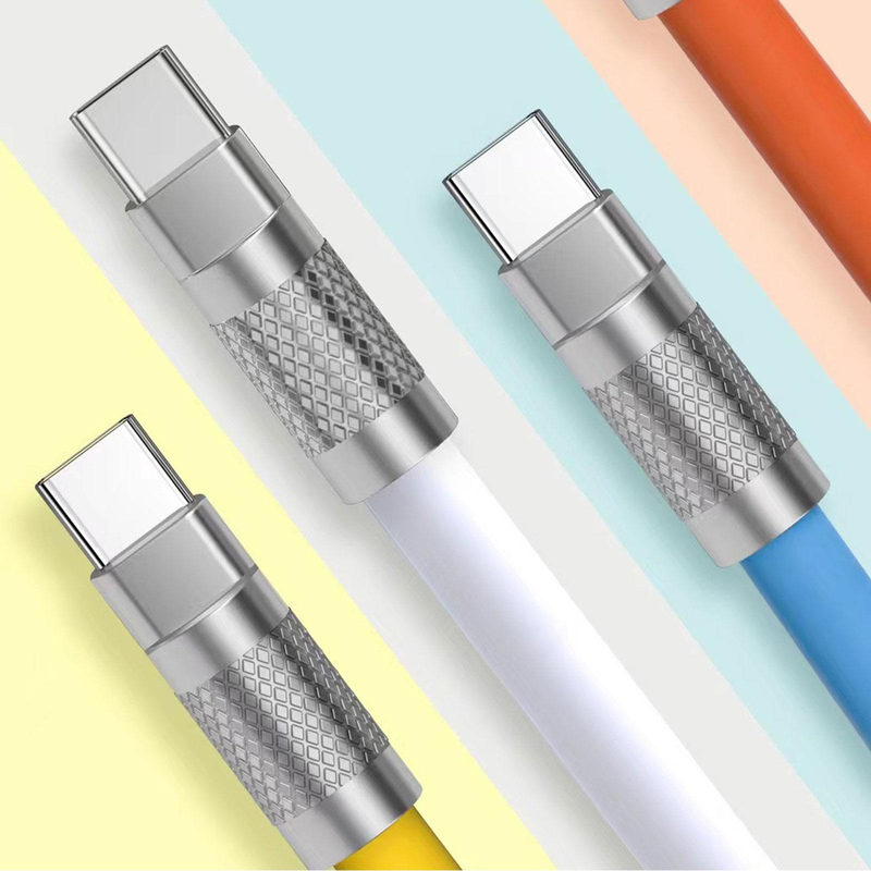 C 120W USB 6A Ultra Hızlı Şarj Kablosu Sıvı Silikon Veri Kablosu C-tipi Şarj Kablosu şarj edilebilir tip_voghion.com