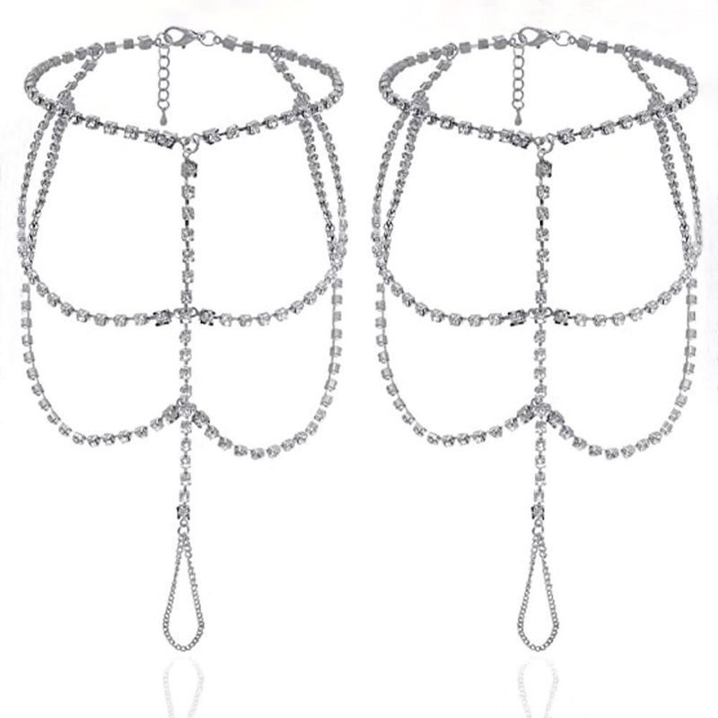 Hot-selling New All-match Beach Multi-layer Anklet Distinctive Simple Diamond Anklet_voghion.com