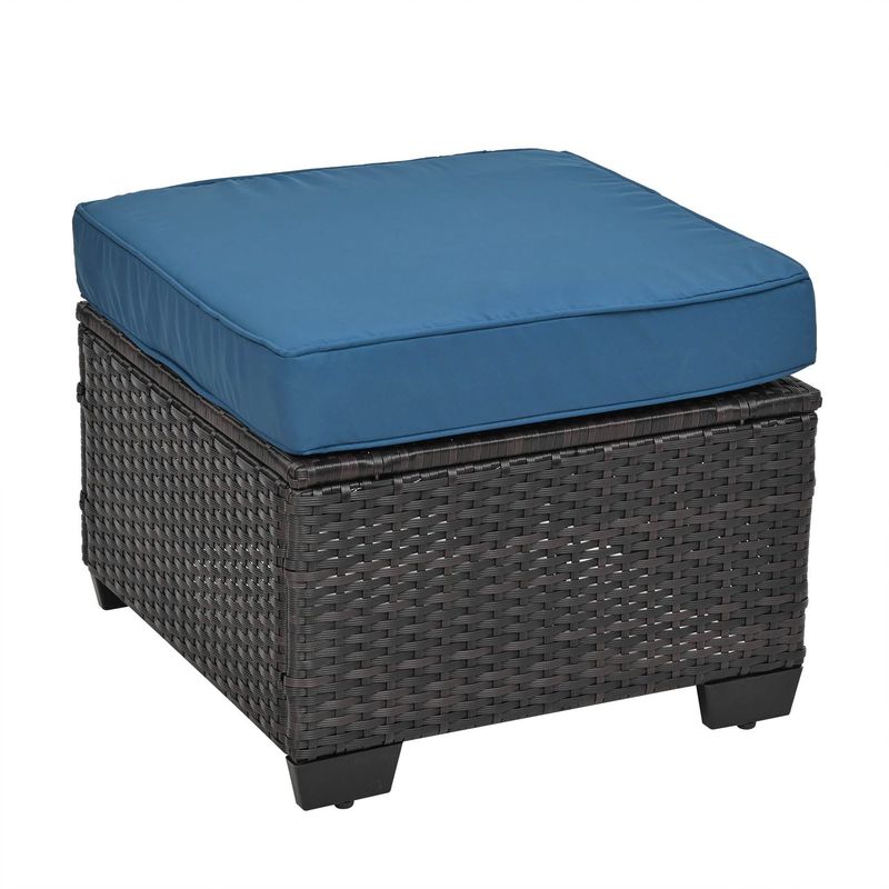 10 Piece PE Rattan Patio Furniture Set, Sectional Sofa Set, Outdoor Patio Furniture Set With Cushions & Tempered Glass Coffee Table_voghion.com
