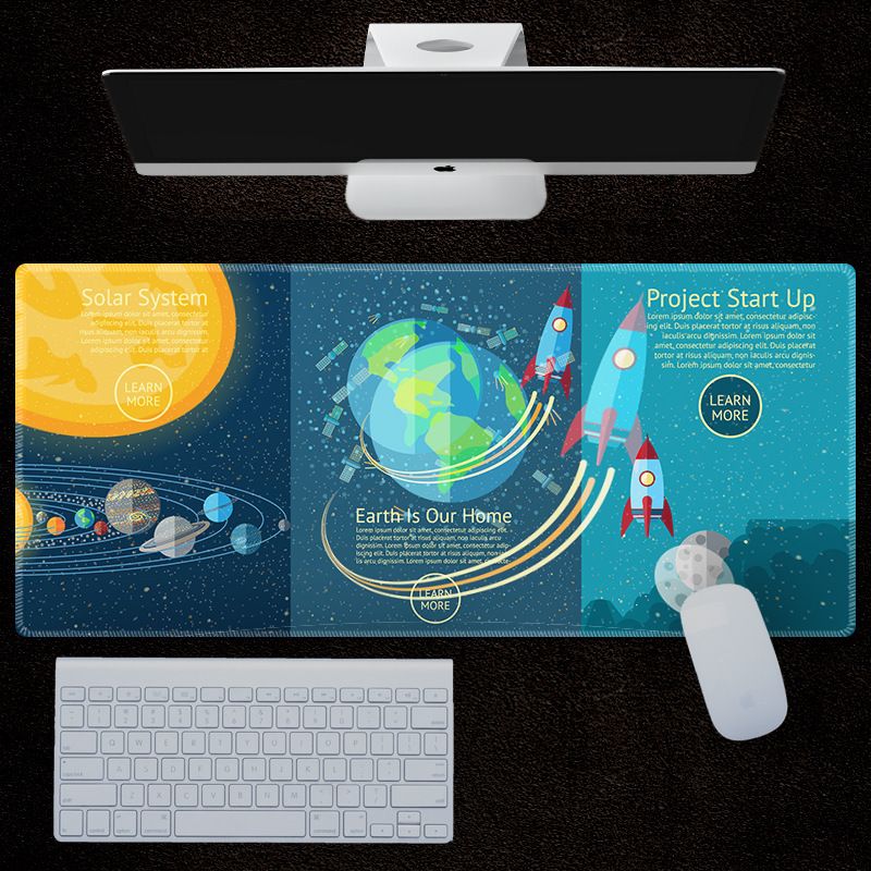 Spazio anime tastiera ispessita astronauta NASA mouse pianeta spazio ufficio scrivania pad gioco_voghion.com