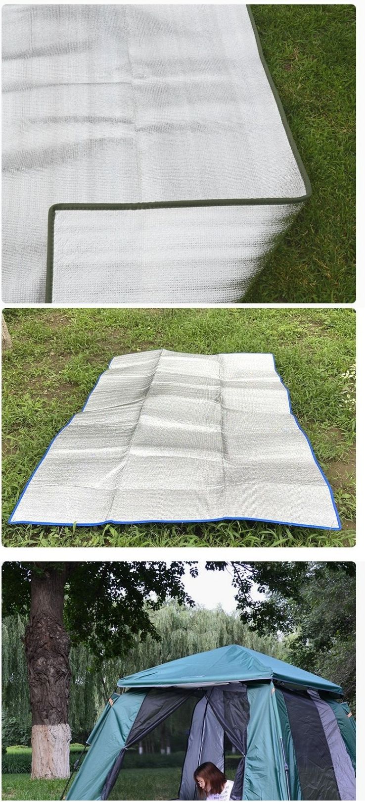 Tapis de sol épais et résistant à l'humidité pour pique-nique, tente double, simple, dortoir, couchage_voghion.com