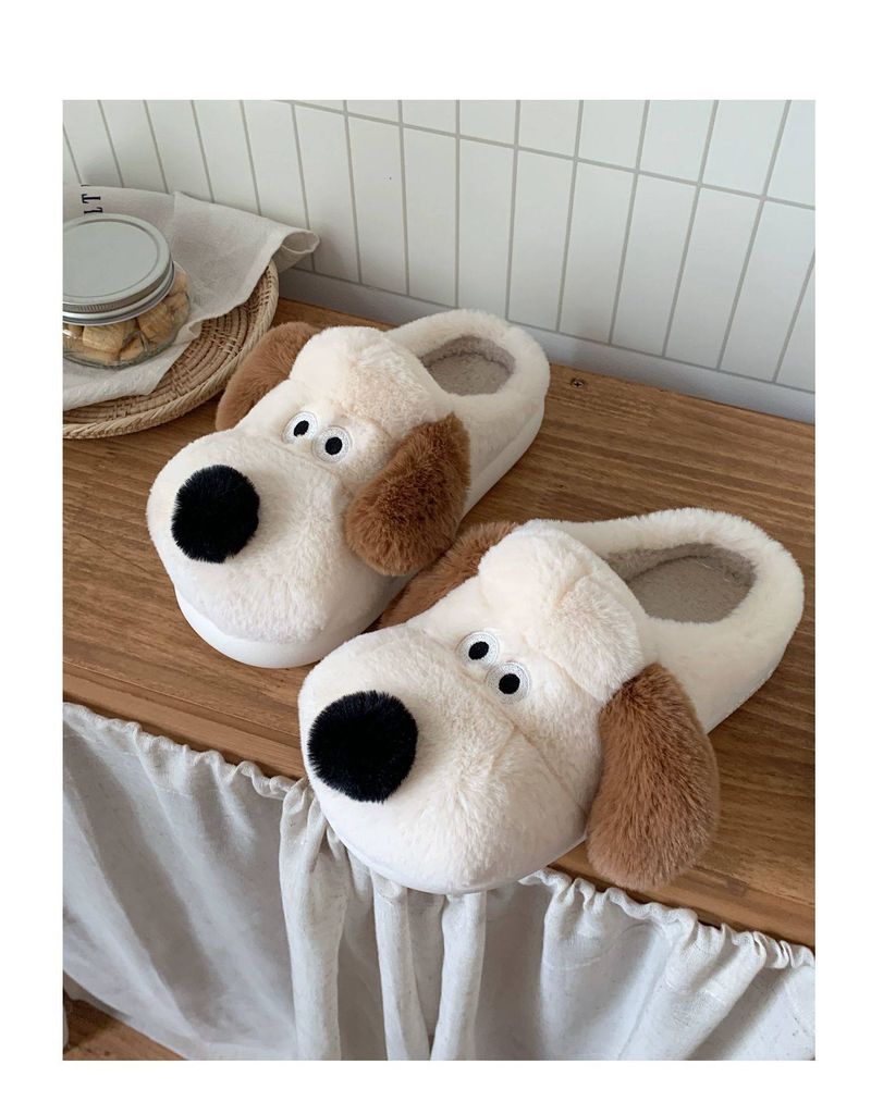 Pantofole invernali per bambini in cotone caldo per bambini, divertenti cartoni animati, cane maestro, scarpe in cotone di peluche_voghion.com