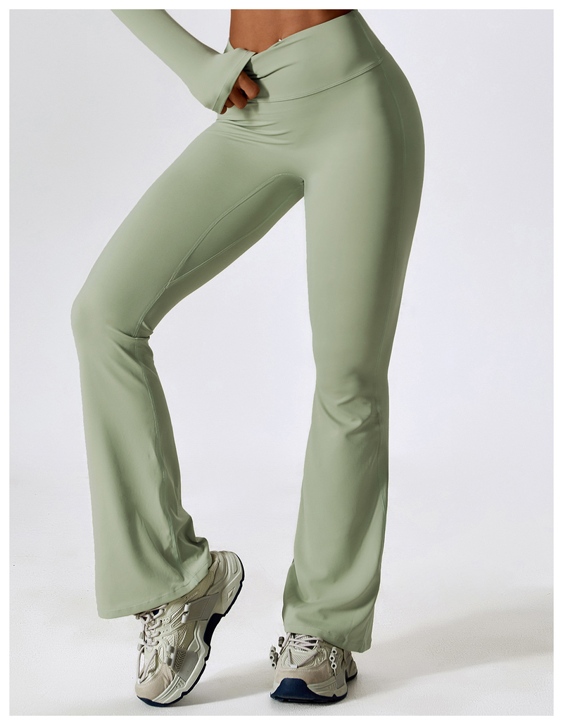 Îmbrăcăminte pentru femei, cu picioare largi, strâmte, culoare nud, pentru ridicarea fundurilor, yoga, clopot, dans, pantaloni sport casual cu talie înaltă_voghion.com
