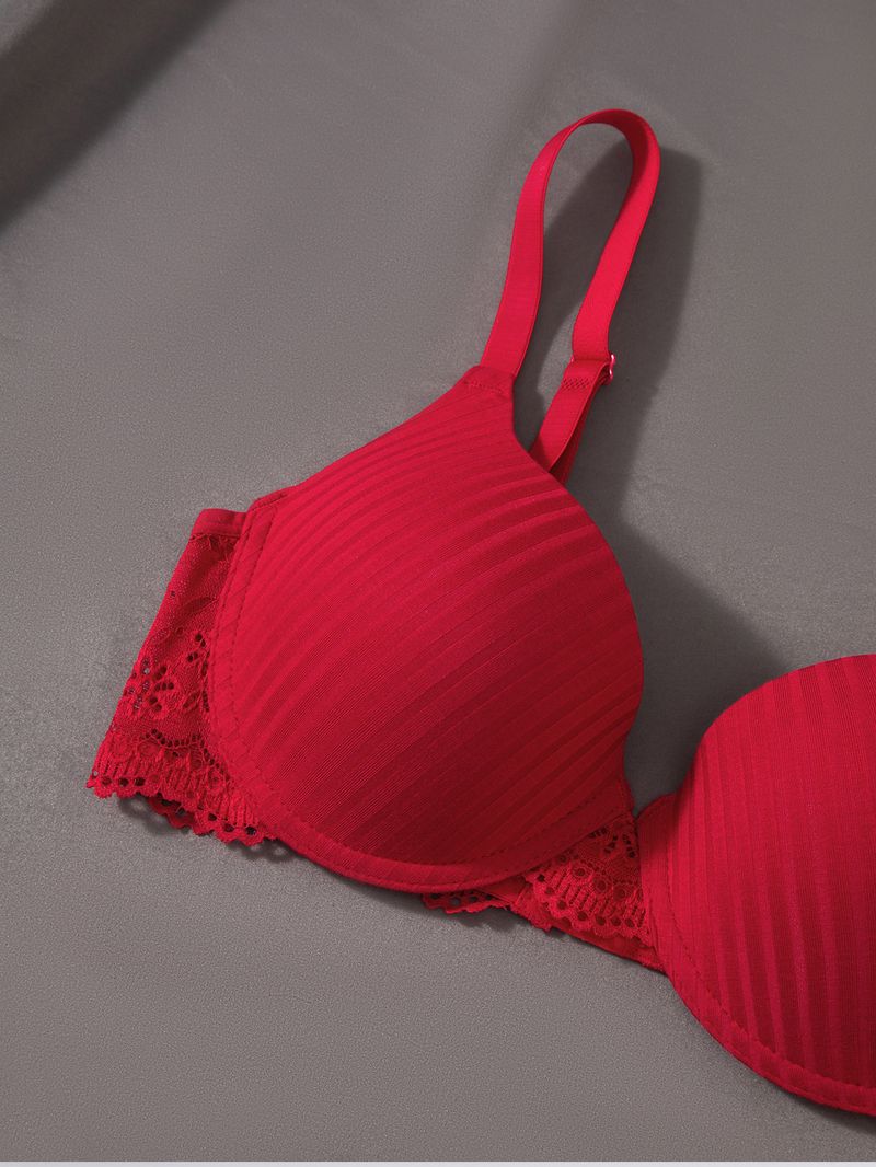 Lace Push-Up Bra With Comfort Fit - Sexy & Supportive Underwire For Women, Breathable Cotton, Full Coverage, Back Smoothing Design_voghion.com