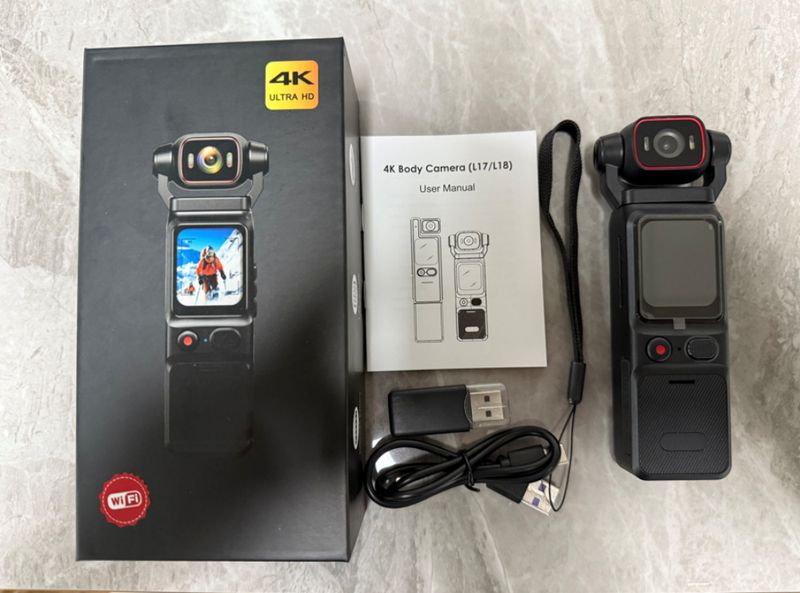 Caméra d'action FL18 4K Ultra HD avec stabilisation d'image, Wi-Fi, écran tactile et objectif rotatif pour les sports de plein air, le cyclisme et l'enregistrement à main levée._voghion.com