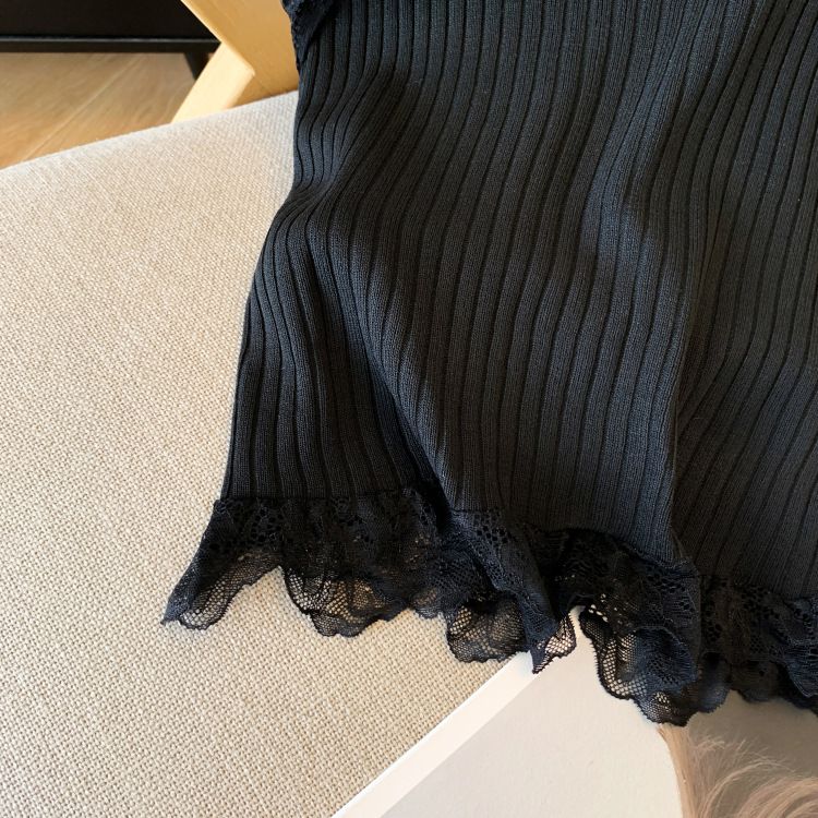 Damenbekleidung Real Shot Spot Sommer Neue kurze Spitze Pure Desire Style Süße heiße Mädchen Eis Seide gestrickte Leibchen Weste weiblich_voghion.com