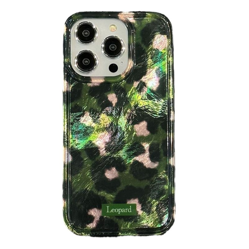 Custodia IMD con stampa leopardata bifacciale per iPhone 16 Pro Max, 15 Pro, Hot Girl Pink 14_voghion.com