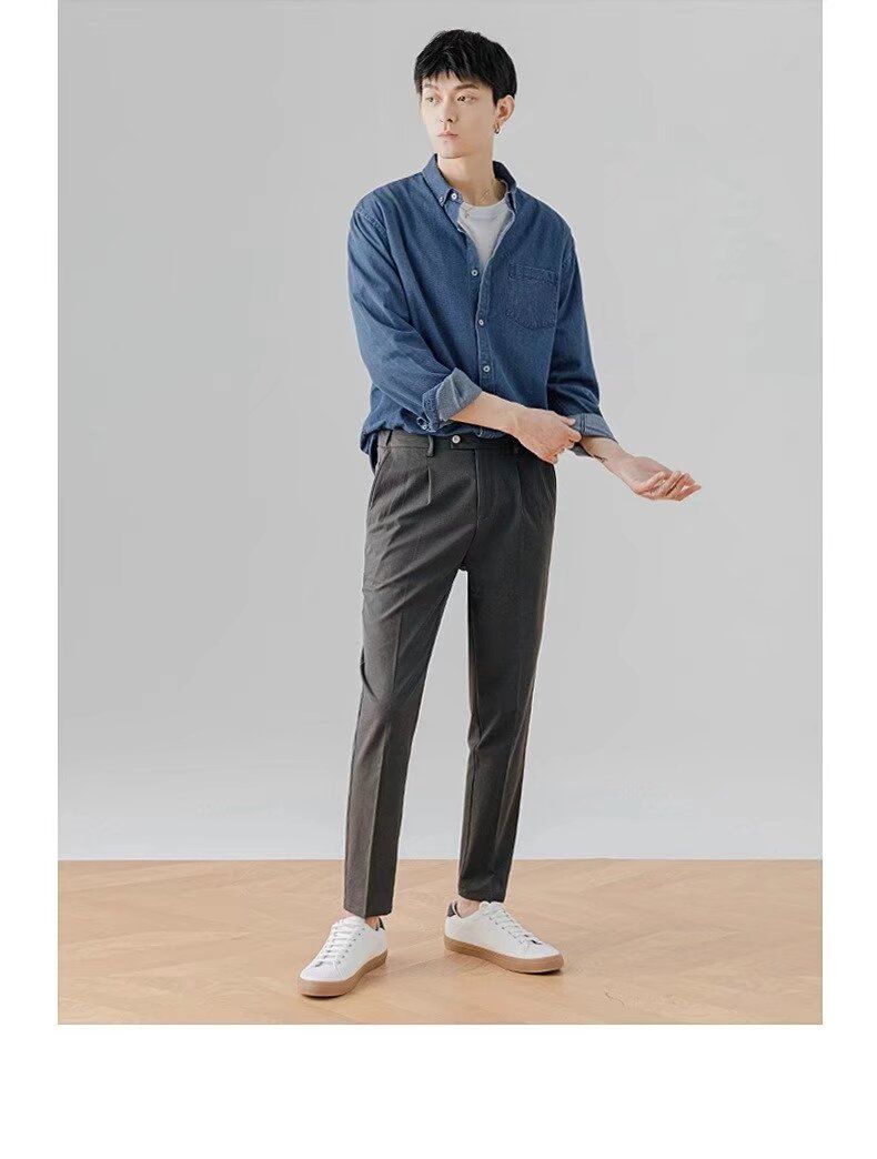 Men's Denim Jacket Japanese Trend Loose Casual Shirt Design Sense Patch Tooling Jacket Top_voghion.com