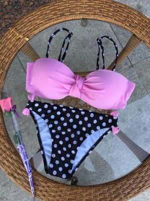 Ženska oblačila Novi razcepljeni bikini kopalke v barvi sladkarij_voghion.com
