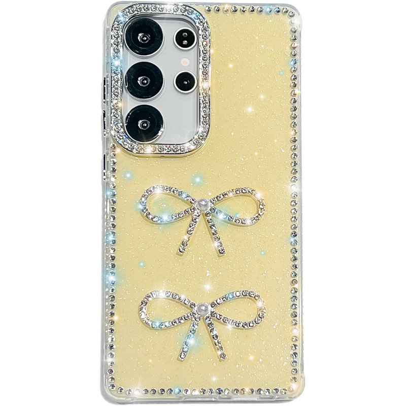 Custodia di lusso con fiocco di diamanti in cristallo per Samsung Galaxy S23 S24 S25 Plus Ultra_voghion.com