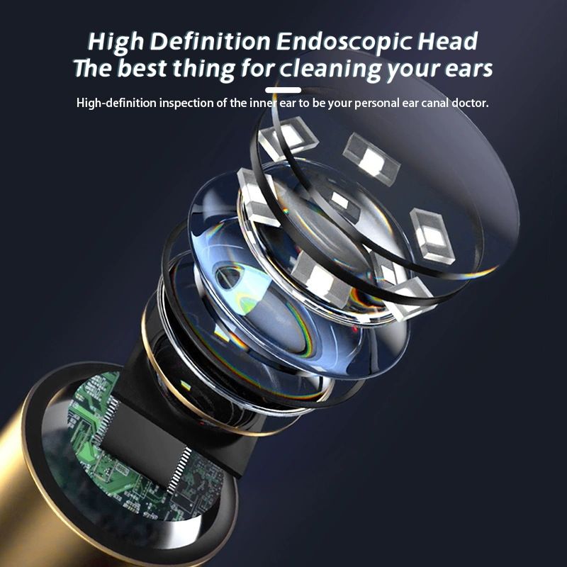 Wireless WiFi Spoon Glasses HD Waterproof Earwax Removal Ear Canal Visible Endoscope_voghion.com