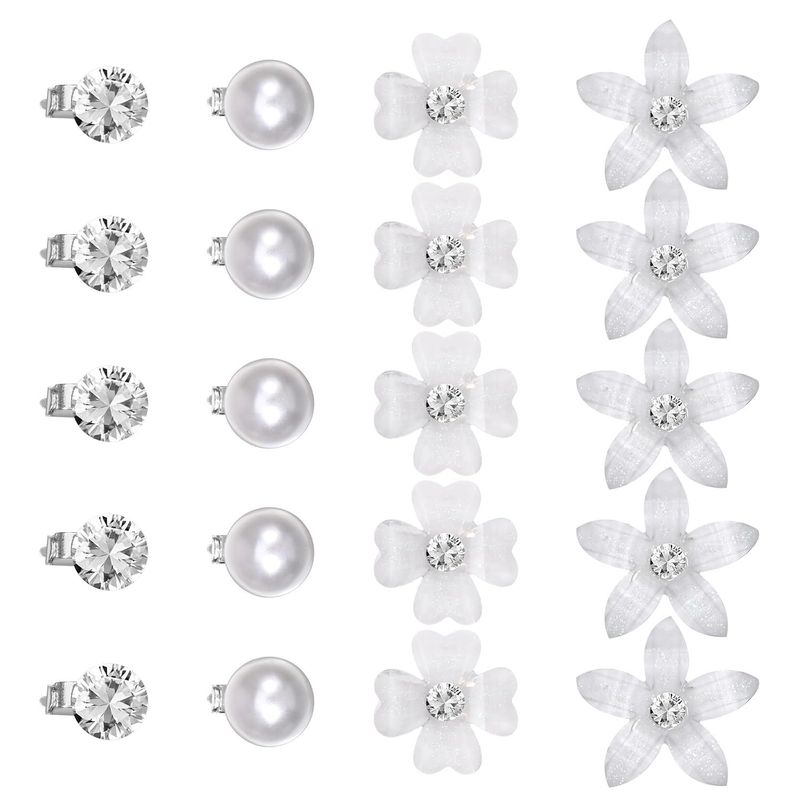 Forcina per capelli con perline, accessorio per acconciatura da sposa con strass, forcina a forma di U con fiore, per donna_voghion.com