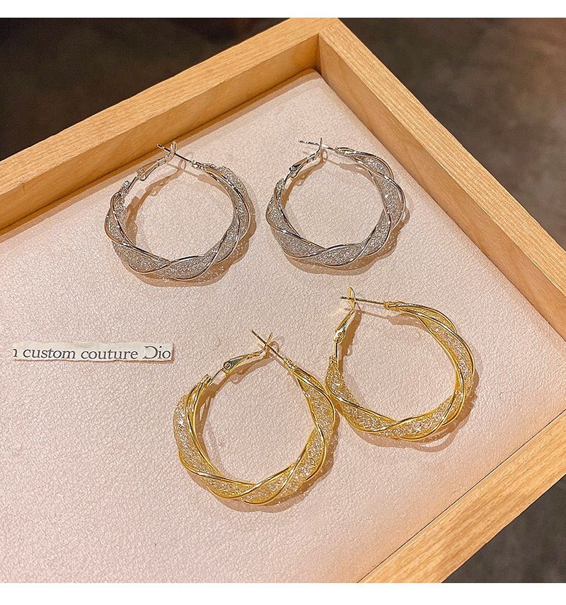 Niche Design Oorbellen Gewikkelde Metalen Oorbellen Vrouwen Persoonlijkheid Oorbellen_voghion.com