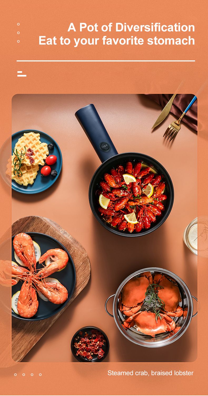 Mini Electric Cooker Multi-Function All-In-One Pot Double Layer Household Noodle Cooker Non-Stick Hot Pot Kitchen Tool_voghion.com
