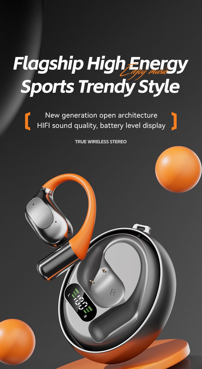 AI Translation Non-In-Ear Over-Ear Rotating Design Fire Wheel Bluetooth Earphones Open-Back_voghion.com