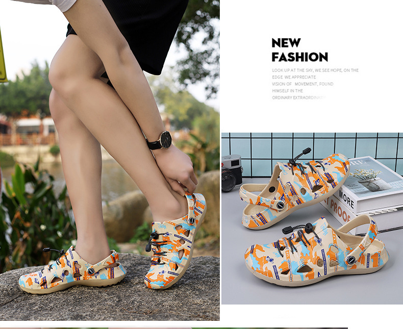 2024 Neue große Lochschuhe für Herren, Freizeit, Outdoor, dicke Sohle, atmungsaktive Strandsandalen_voghion.com