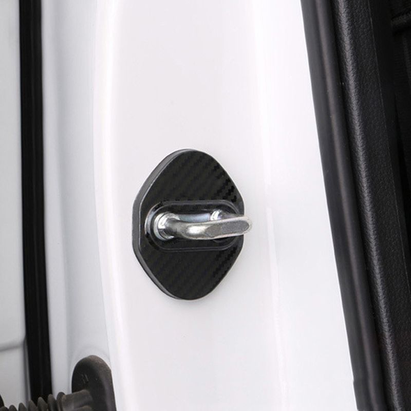 4 stk Dørlås Beskyttende Spænde Cover Sort Kulfiber Style Trim Fit til Honda CR-V 2007-2017 2018 2019 2020 2021_voghion.com