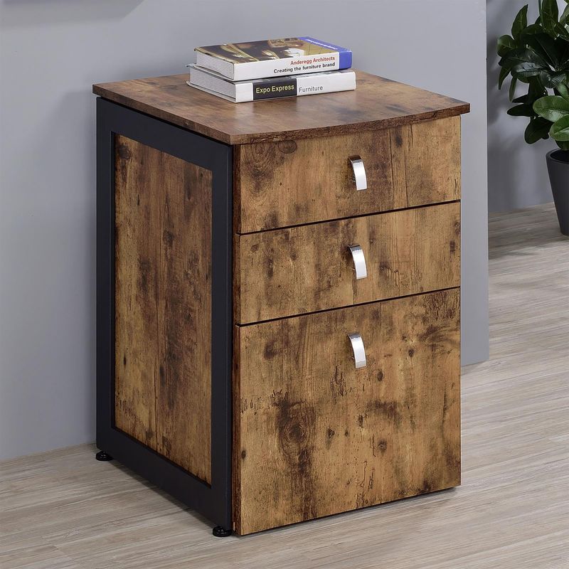 Antique Nutmeg 3-drawer File Cabinet_voghion.com