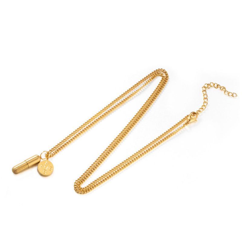 New trendy capsule pill necklace with simple and fashionable design. Couples can twist open the love antidote pendant_voghion.com