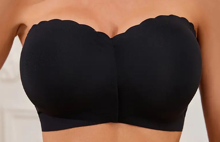 Nahtlose Unterwäsche mit Knopfleiste vorne für Damen, rutschfest, fusselfrei, schöner Rücken, Brustumwicklung, trägerlos und_voghion.com