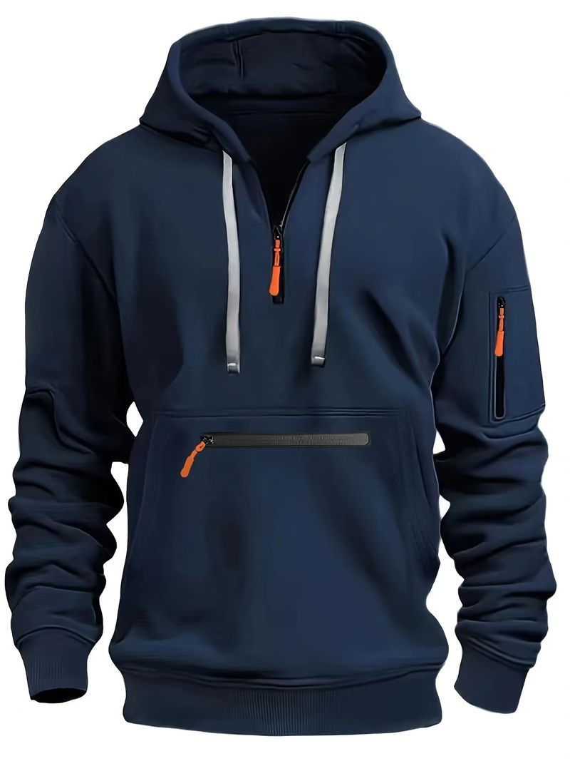 NOKO - Felpe con cappuccio da uomo primavera/autunno con cerniere e tasche multiple, giacche casual sportive da uomo_voghion.com