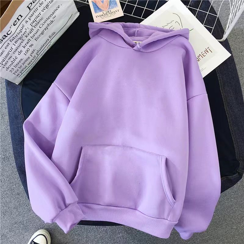 Maglione per uomo donna in autunno inverno, giacca con cappuccio in peluche e spesso, tinta unita, pannello liscio, felpa con cappuccio vuota, stampa_voghion.com