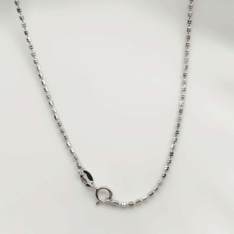 Collana con doppio flash da donna, design a nicchia sottile, catena di perline rotonde lunghe in argento di alta qualità_voghion.com