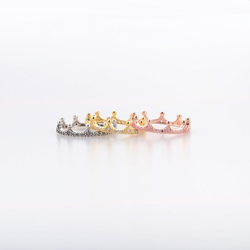 Women's Jewelry Crown Ring - Elegant Stackable Knuckle Ring In Gold, Silver & Rose Gold, Minimalist Design For Everyday Wear, Sizes 50-60_voghion.com