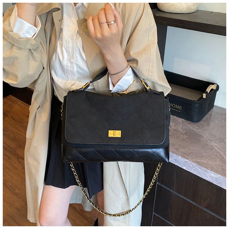 Grand sac fourre-tout en daim pour femme, nouvelle mode coréenne 2025, petit sac à chaîne matelassé_voghion.com