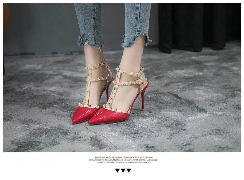 Fairy style rivets 42 large high heels 2024 summer new style, pointed sandals for women in slim heels, versatile_voghion.com