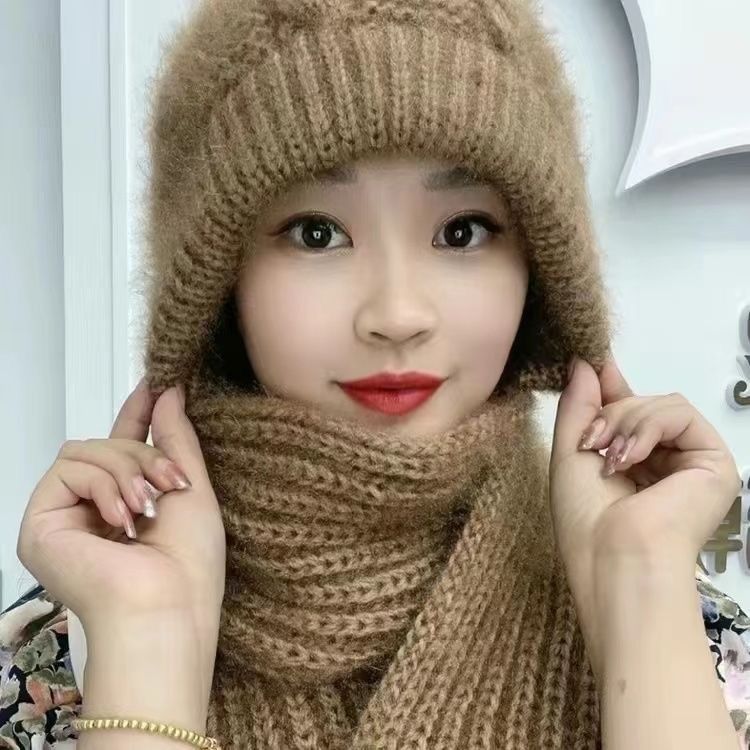 Mössa, damhalsduk, allt i ett, varm och mångsidig för höstvintern. Västerländsk ullmössa, trendig koreansk version._voghion.com