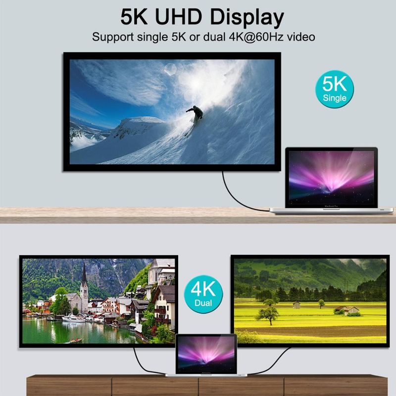 Thunderbolt 3 kablosu usb-c kablosu 100W Şarjı Destekler 40Gbps Veri Aktarımı USB C Thunderbolt 3 kablosu 0.7M_voghion.com