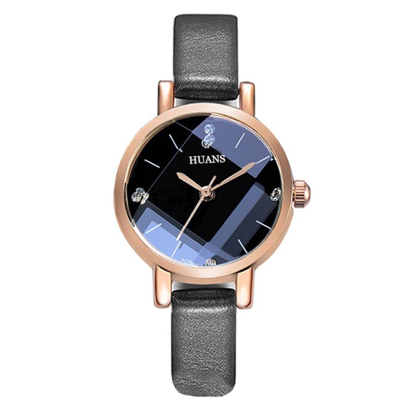 ins stile piccolo quadrante sottile cinturino in PU orologio al quarzo orologio da studente orologio da donna set regalo_voghion.com