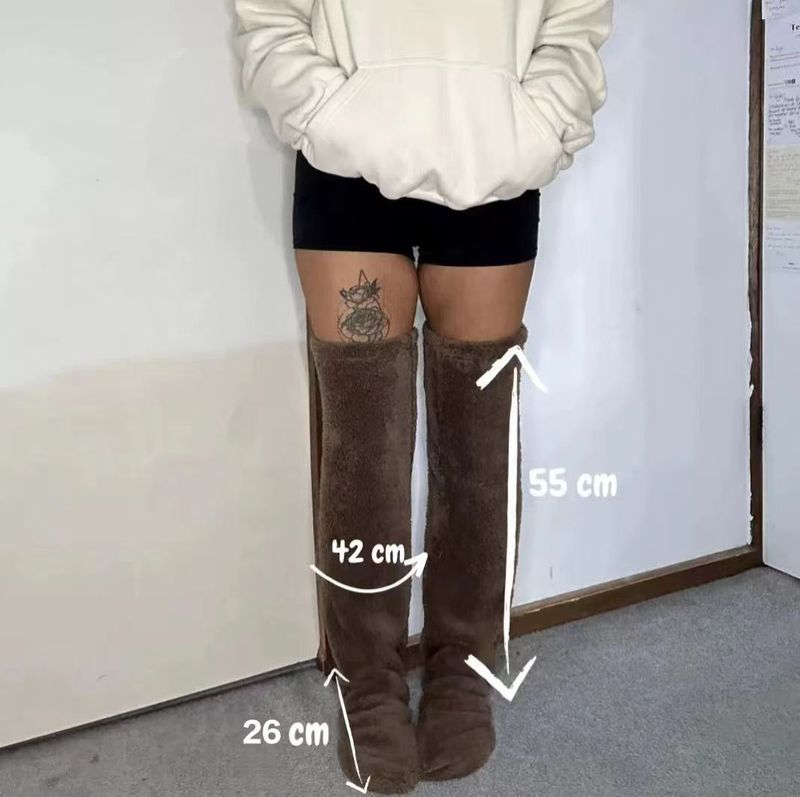 Autumn And Winter Teddy Bear Floor Socks Long Socks Knee Warm High Socks Girls_voghion.com