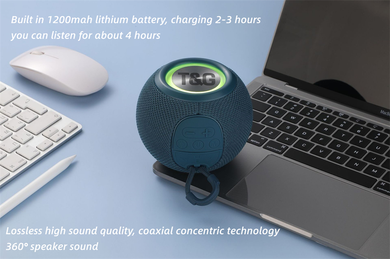 T&G TG337 New Portable Speaker Wireless Bluetooth 3D Stereo Surround Subwoofer Waterproof Outdoor Loudspeaker Lanyard_voghion.com