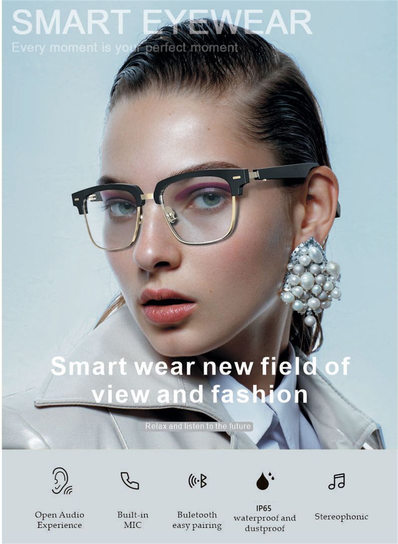 Smart Glasses, Wireless Bluetooth Hands-Free Calling Music Play Headphones With Microphone Motion Stereo Speaker Glasses_voghion.com