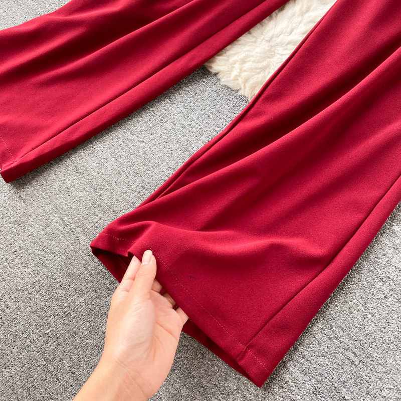 High-End-Nischen-Design, pelziger Overall mit Röhrenoberteil, Damen-Sommer-Neue, lockere, gerade Hose mit weitem Bein_voghion.com