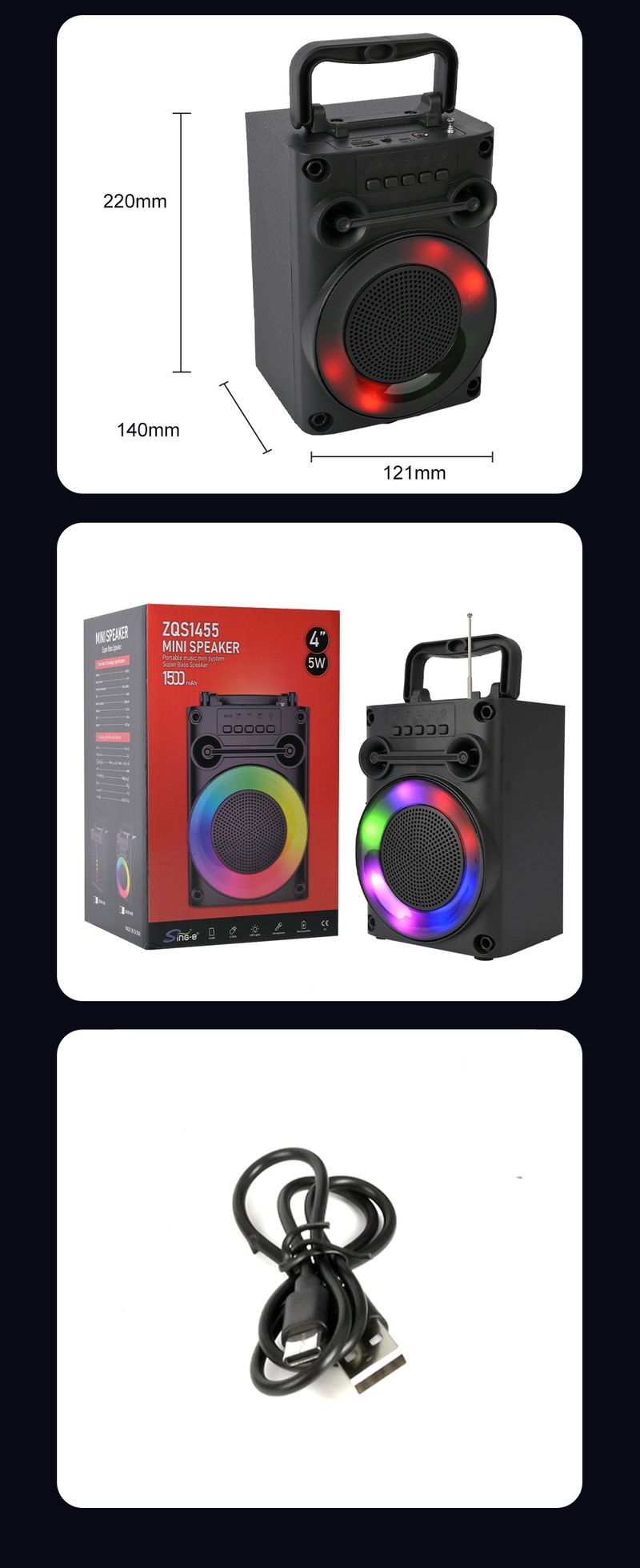 ZQS1455 Vanjski kamperski karaoke Square Dance Prijenosni bežični Bluetooth veliki zvučnik malog kapaciteta_voghion.com
