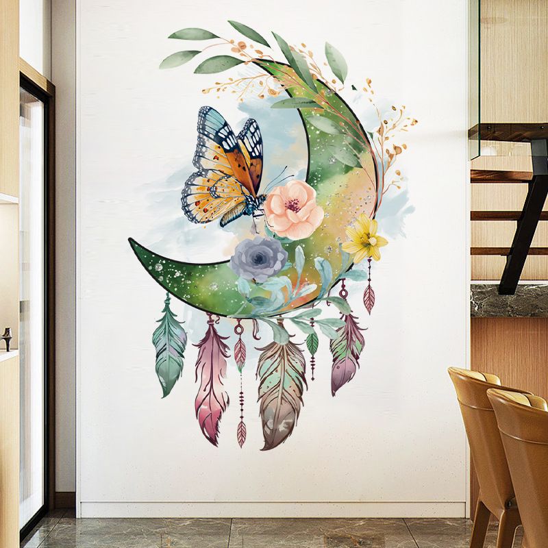 Chuanhao CH36039 Papillon Attrape-rêves Décoration de chambre à coucher confortable Autocollant mural autocollant_voghion.com