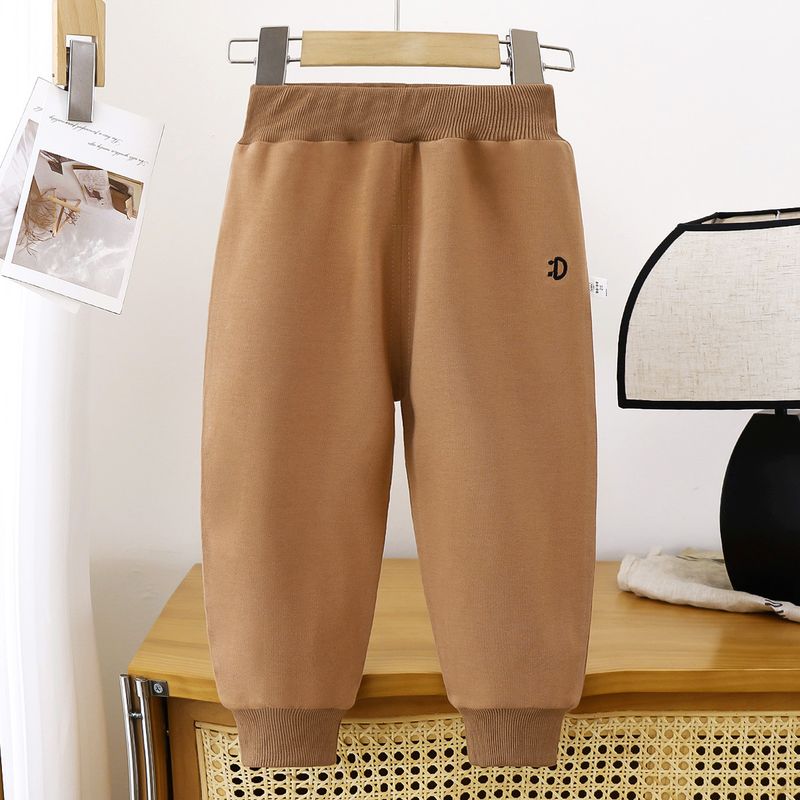 Mother & Kids Outer Wear Pants Unisex Kids' Cotton Casual Pants - Soft & Comfortable Elastic Waist Trousers For Boys & Girls (80-120cm, 5 Colors)_voghion.com