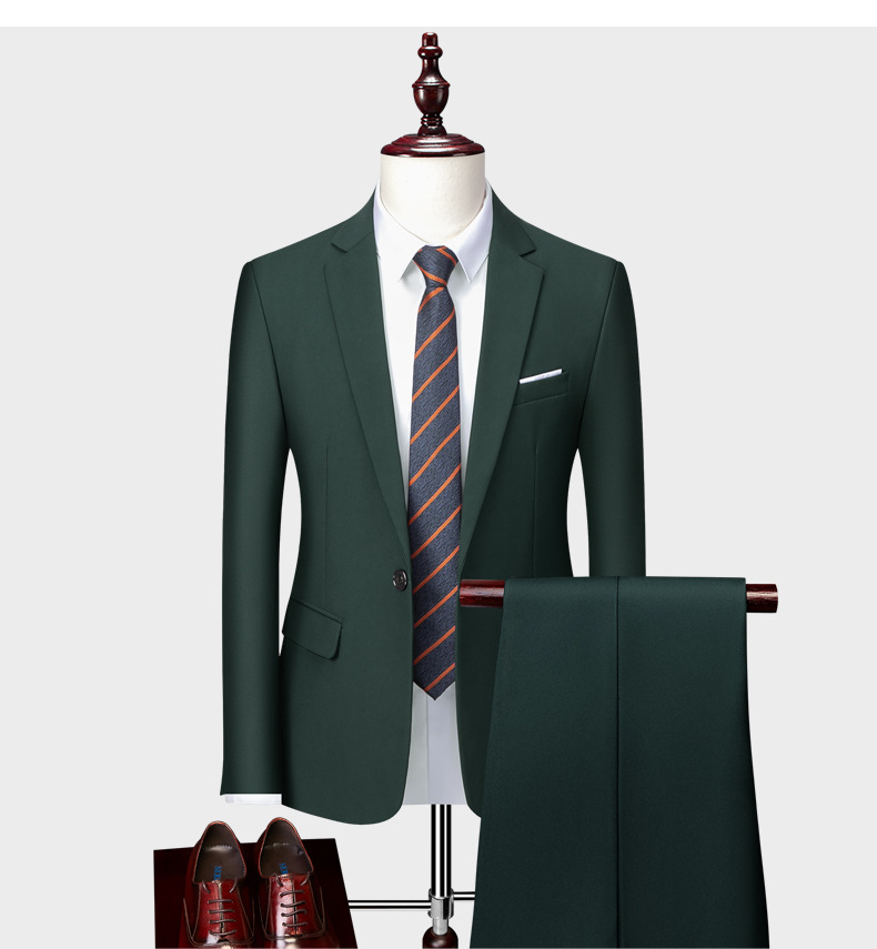 Conjunto de terno casual masculino para negócios, conjunto branco XZ103-522 Conjunto de duas peças-130_voghion.com