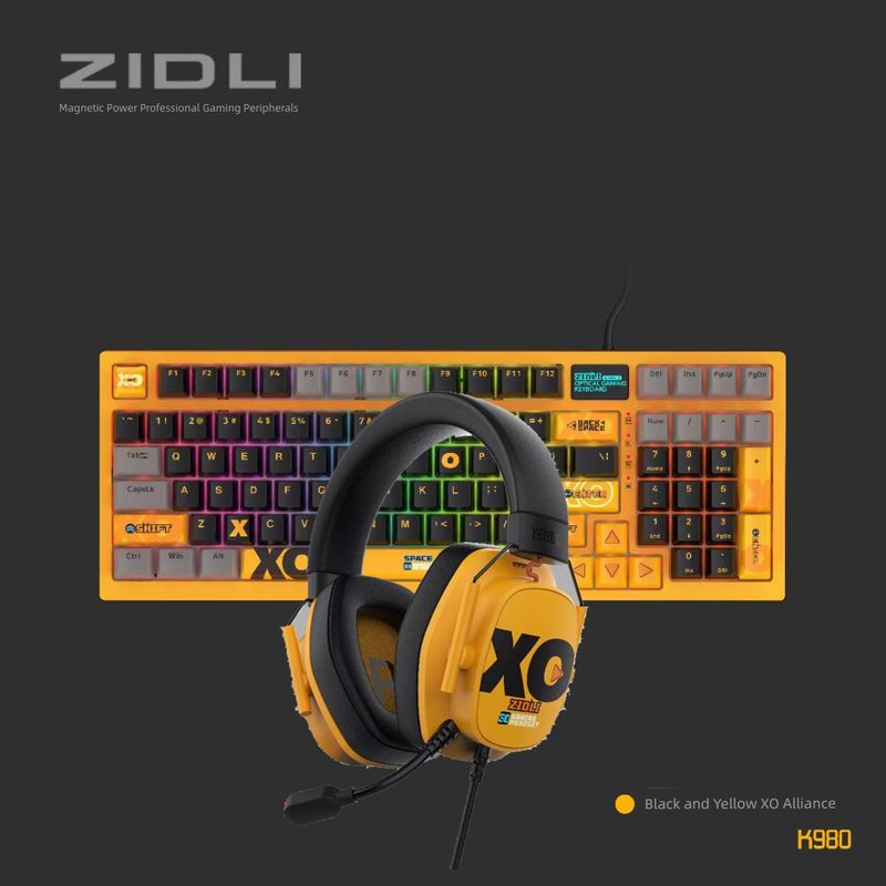 Zidli Magnetic Power XO Nical Keyboard And Mouse Headset Bundle K980 Classy E-Sports Games Internet Coffee Dedicated_voghion.com