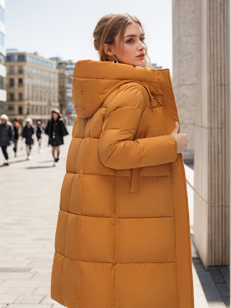 Warme Winterjacke für Damen, mit Baumwolle gefütterte Jacke, lange, warme Jacke mit Baumwollfutter, Übergröße, Kapuzenmantel_voghion.com