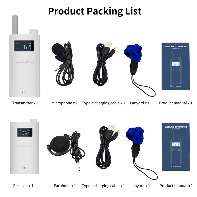 Tebe Wireless Microphone Tour Guided System Portable Audio Transmitter Receiver Interpretation Earphone for Travelg_voghion.com
